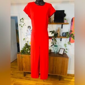 Dynamite-Red Openback Jumpsuit